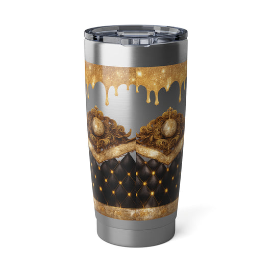 Vagabond 20oz Tumbler — Rustic Gold Drip Skull Travel Mug