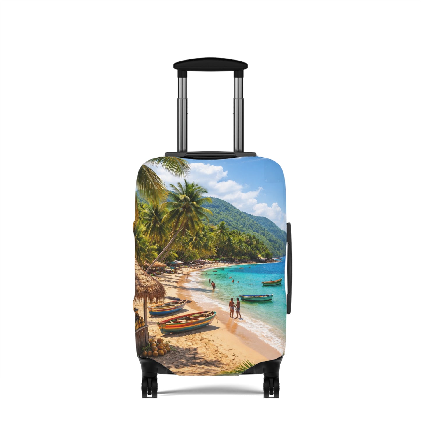 Tropical Beach Luggage Cover — Passport-Ready Travel Protector