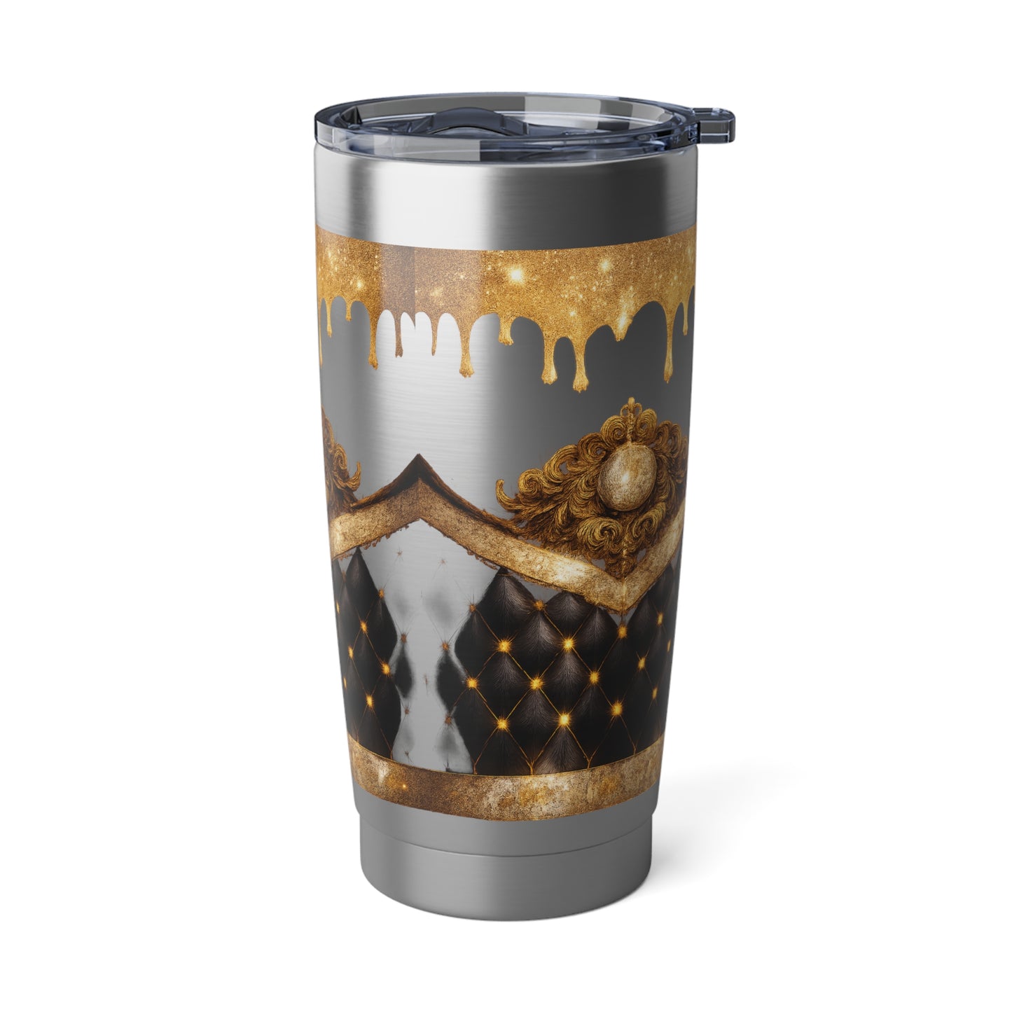 Vagabond 20oz Tumbler — Rustic Gold Drip Skull Travel Mug